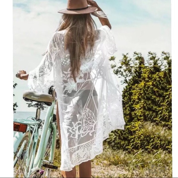 NEW! BOHO Lace Kimono/ coverup - Picture 1 of 5